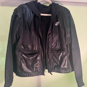 Nike Black Bomber Jacket Lightweight Performance Wear